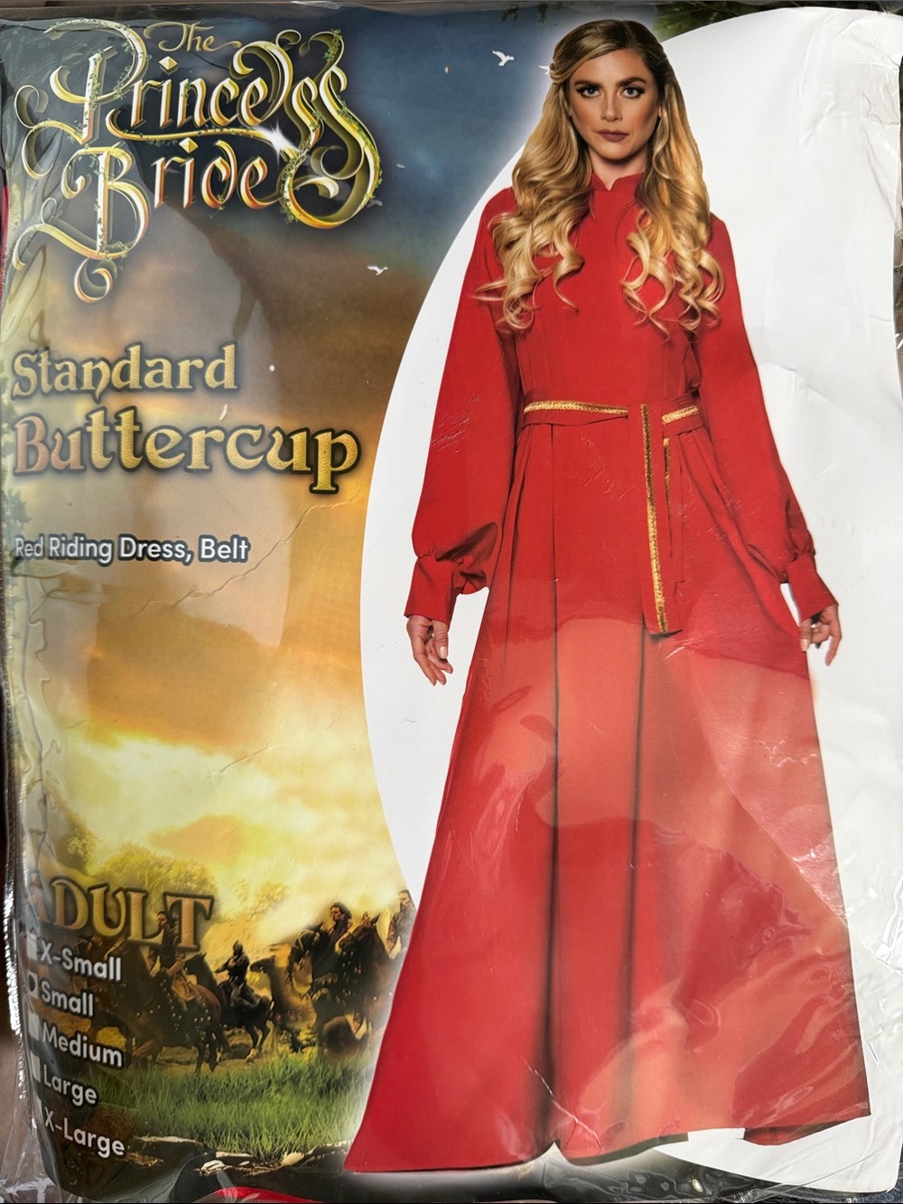 The Princess Bride "Buttercup" Red Riding Dress with Gold Belt